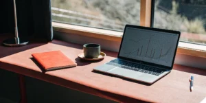 Laptop showing financial data for choosing the best bank statement mortgage lenders.