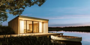 A modern lakefront second home made possible by one of the best mortgage lenders.