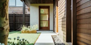 USDA-eligible home with landscaped yard.