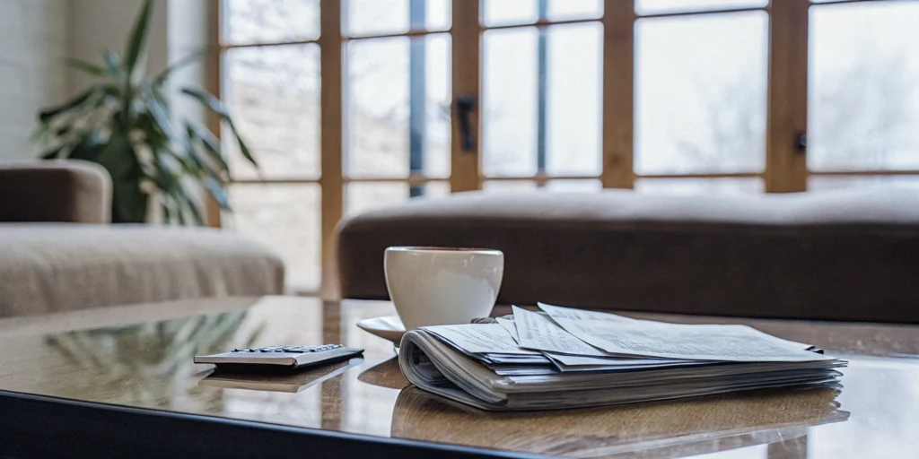 Bank statements on a table, showing what is needed for a bank statement loan.