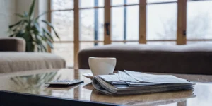 Bank statements on a table, showing what is needed for a bank statement loan.