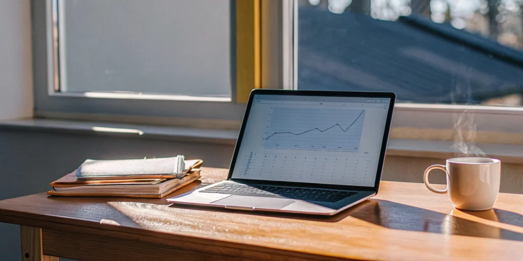 Using bank statements on a laptop to find the best bank statement loan lenders.