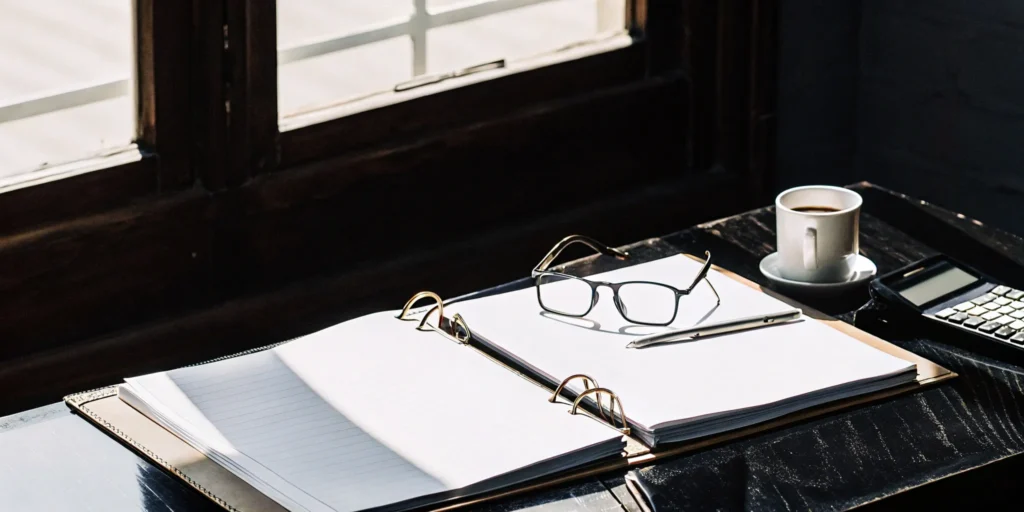 Calculator and pen on a binder, ready to negotiate closing costs with a lender.