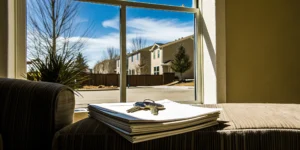 House keys on paperwork for a mortgage with closing costs included.