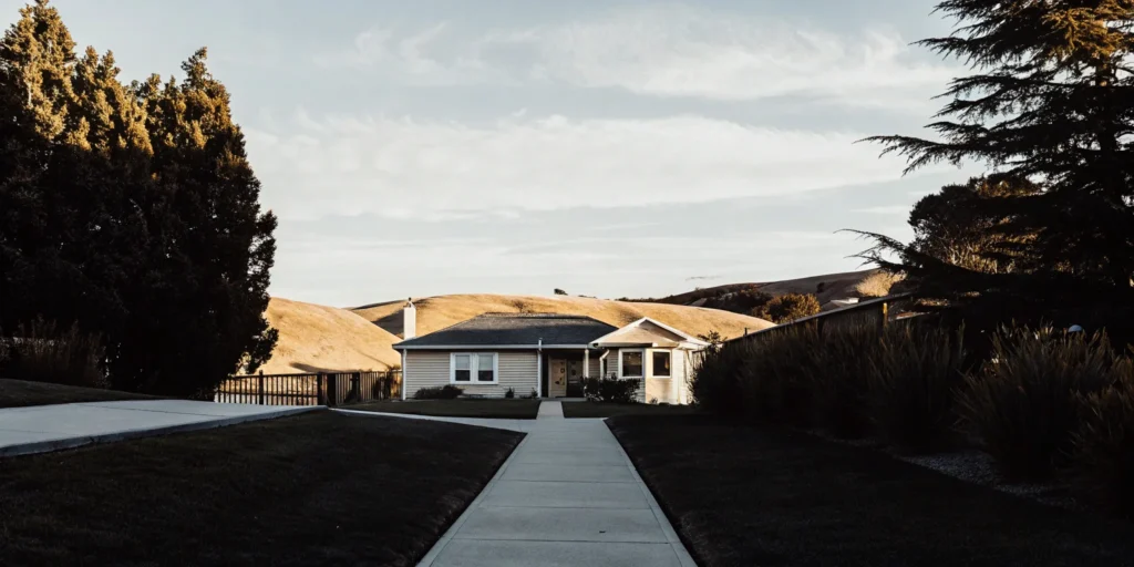 A family home in a suburb undergoing a USDA eligibility address check.
