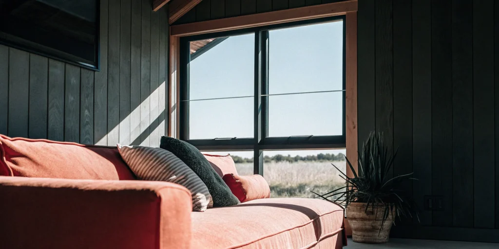 Living room in a Texas home bought with an FHA loan after meeting income requirements.