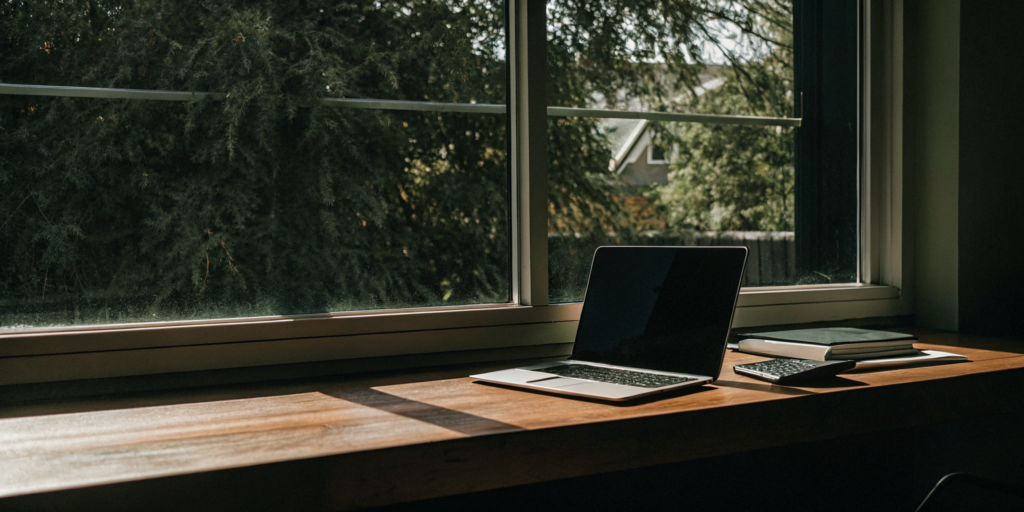 Calculating the maximum debt to income ratio for a USDA loan with a laptop, calculator, and notes.