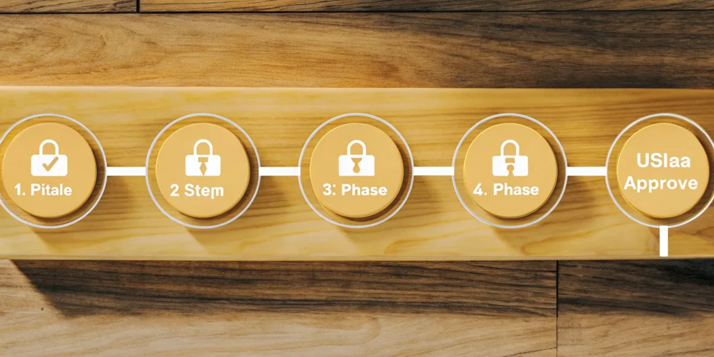 A graphic showing the 5 steps of the USDA loan approval status process.